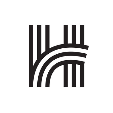 H letter formed by parallel lines.