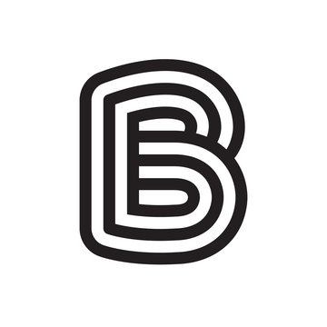 B letter formed by parallel lines.
