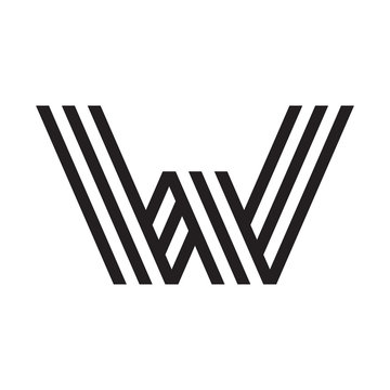 W letter formed by parallel lines.