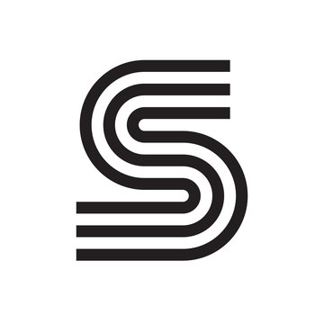 S letter formed by parallel lines.