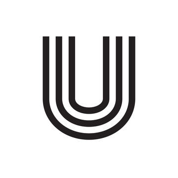 U letter formed by parallel lines.