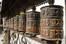 Prayer Wheels In Swayambhunath, Nepal.