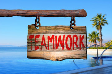 teamwork motivational phrase sign