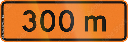 Poster New Zealand road sign: 300 metres ahead.