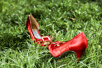 Red female shoes