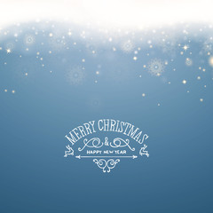 Vector Illustration of a Christmas Background with Snowflakes