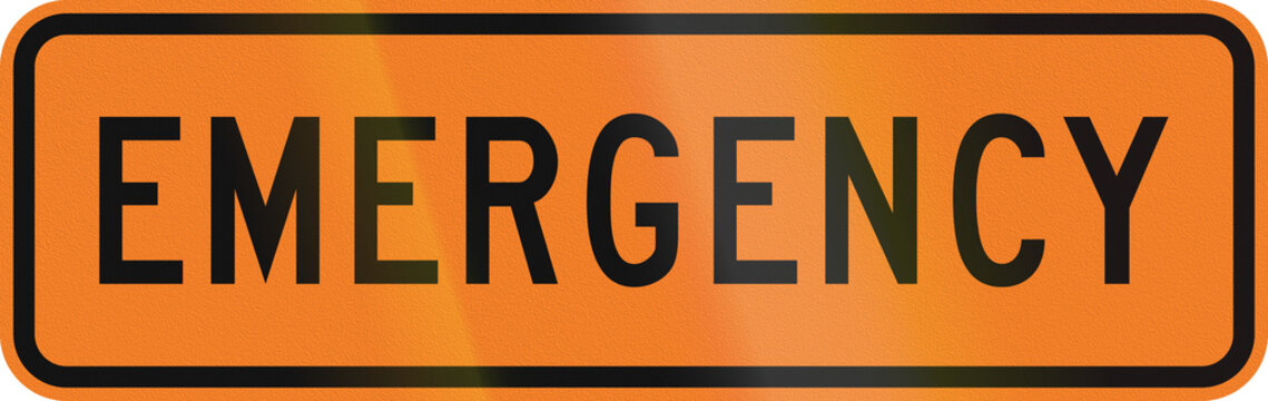 New Zealand road sign - Emergency ahead