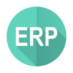 Aufkleber - erp blue flat desgn circle icon with long shadow on white background