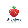 Strawberrie Love Icon Logo