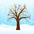Winter tree with christmas balls