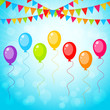 Greeting card with colorful balloons