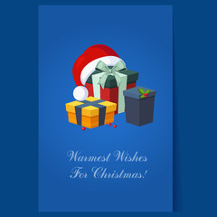 Poster - Christmas Presents and Hat. Winter Vector