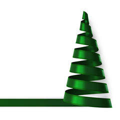 Canvas Print - Green ribbon christmas tree with dark green edges