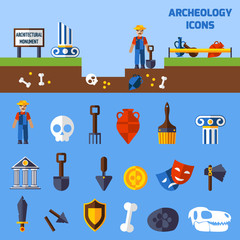 Wall Mural - Archeology Icons  Set