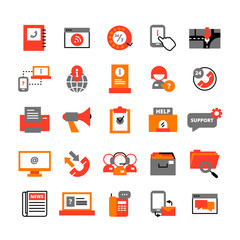 Canvas Print - Support Center Icons Set 