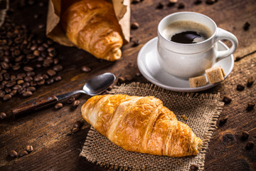 Poster - Coffee and croissant