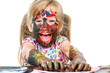 © karelnoppe - Excited girl having fun with color paint.