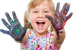 © karelnoppe - Excited kid showing painted hands.