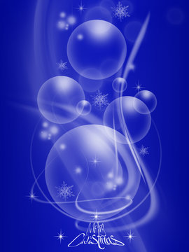 Merry Christmas blue greeting card