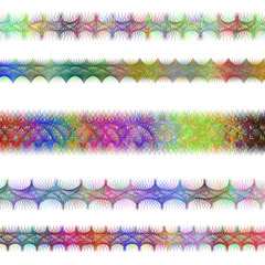 Poster - Color fractal page text divider line set