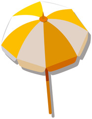 Wall Mural - Single umbrella with yellow and white striped