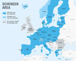Map of the Schengen area (ENG/US)