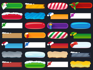 Christmas Buttons for Web and Games
