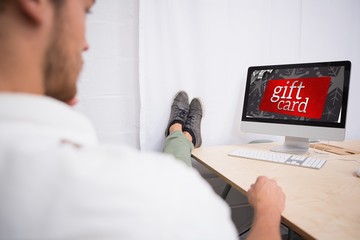 Poster - Composite image of gift card with festive bow
