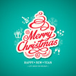 christmas sign design on green background