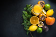 Tropical and exotic fruit smoothie,diet concept