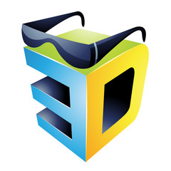 Fototapete - 3d Display Technology Symbol