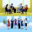 © Macrovector - Relationship counseling 2 flat banners composition