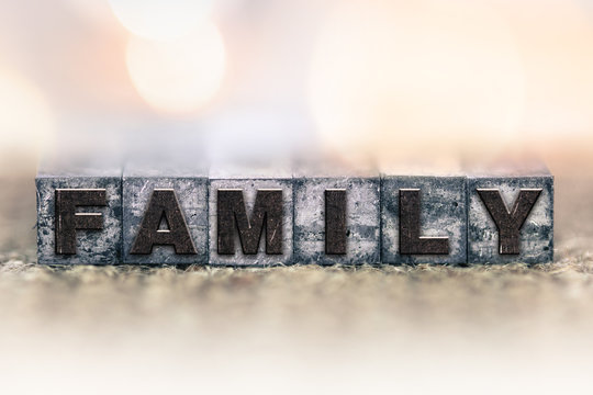 Family Concept Vintage Letterpress Type