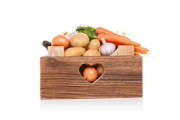 Poster - Vegetable in wooden crate.