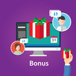 bonus reward ebonus reward employee benefits promotion offer flat design
