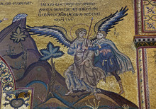 Palermo - Scene Of Jacob Wrestles An Angel In Monreale Cathedral.