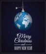 Planet Earth as Christmas ball. EPS10, CMYK.
