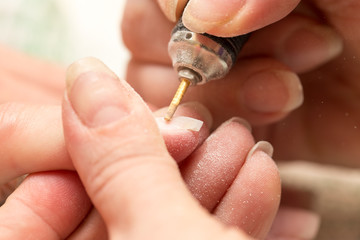 Manicure in a beauty salon