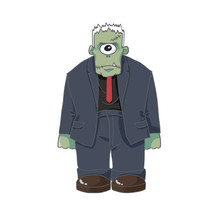 Illustration: The One Eyed Monster Killer Isolated On White Background. Realistic Fantastic Cartoon Style Character / Monster Design.
