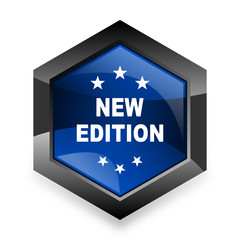 Poster - new edition blue hexagon 3d modern design icon on white background