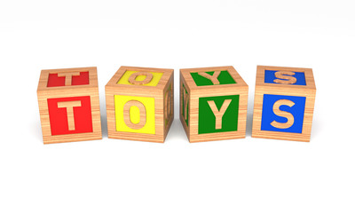 Poster - Toys Alphabet Blocks. Isolated on White. 3D Rendering