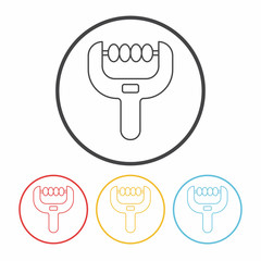 Poster - Face massagers line icon