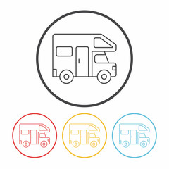 Poster - Camper van line icon