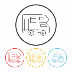 Poster - Camper van line icon