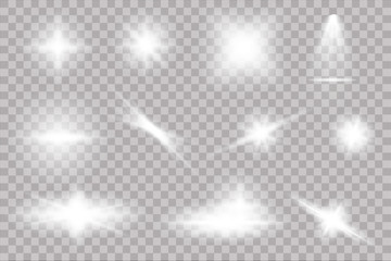 Wall Mural - abstract image of lighting flare. set