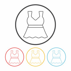 Sticker - dress line icon