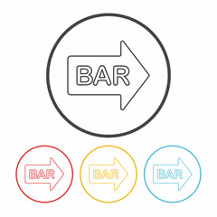 Wall Mural - Bar shop sign line icon