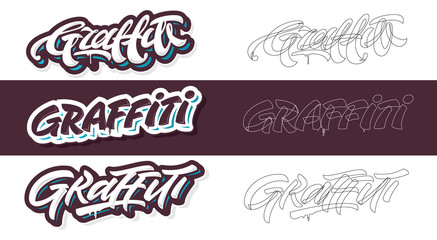 Wall Mural - Graffiti lettering vector variants