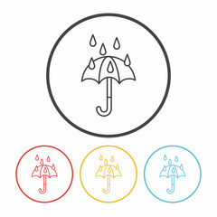 Sticker - umbrella line icon