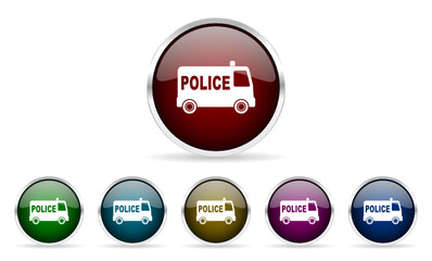 Poster - police vector icon set
